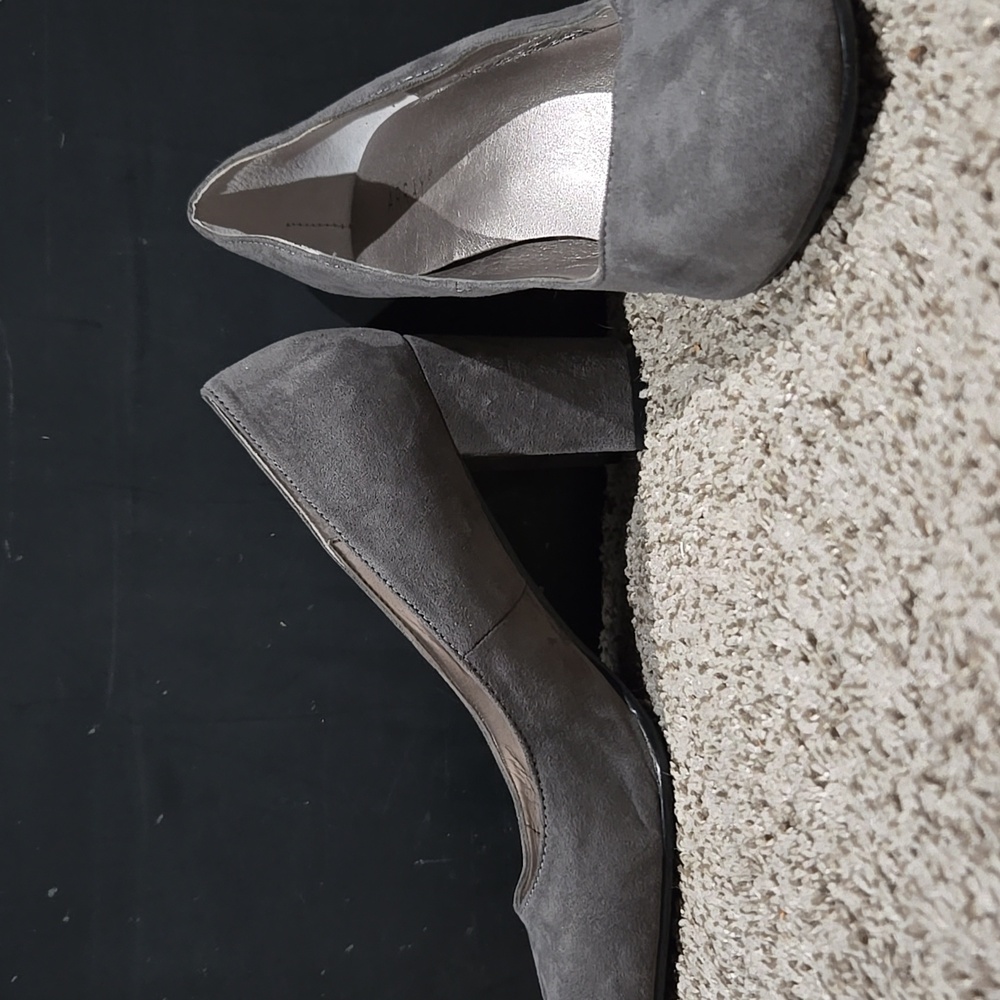 Array Gray Suede Block Heels